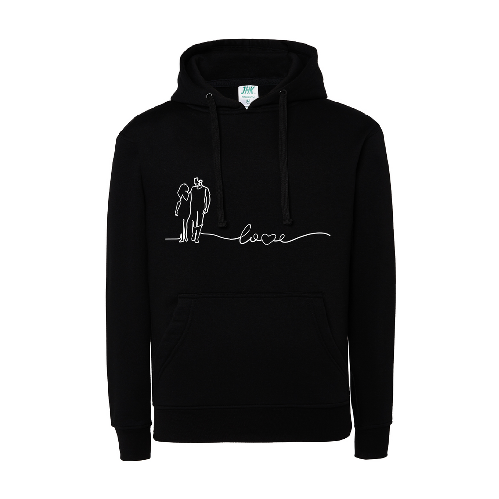 felpa donna amore di coppia colore nero teelab