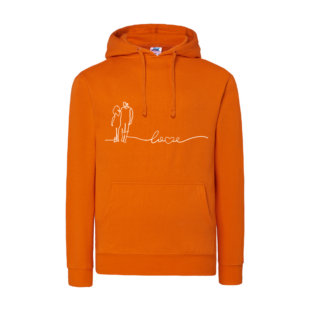 felpa donna amore di coppia colore arancione teelab