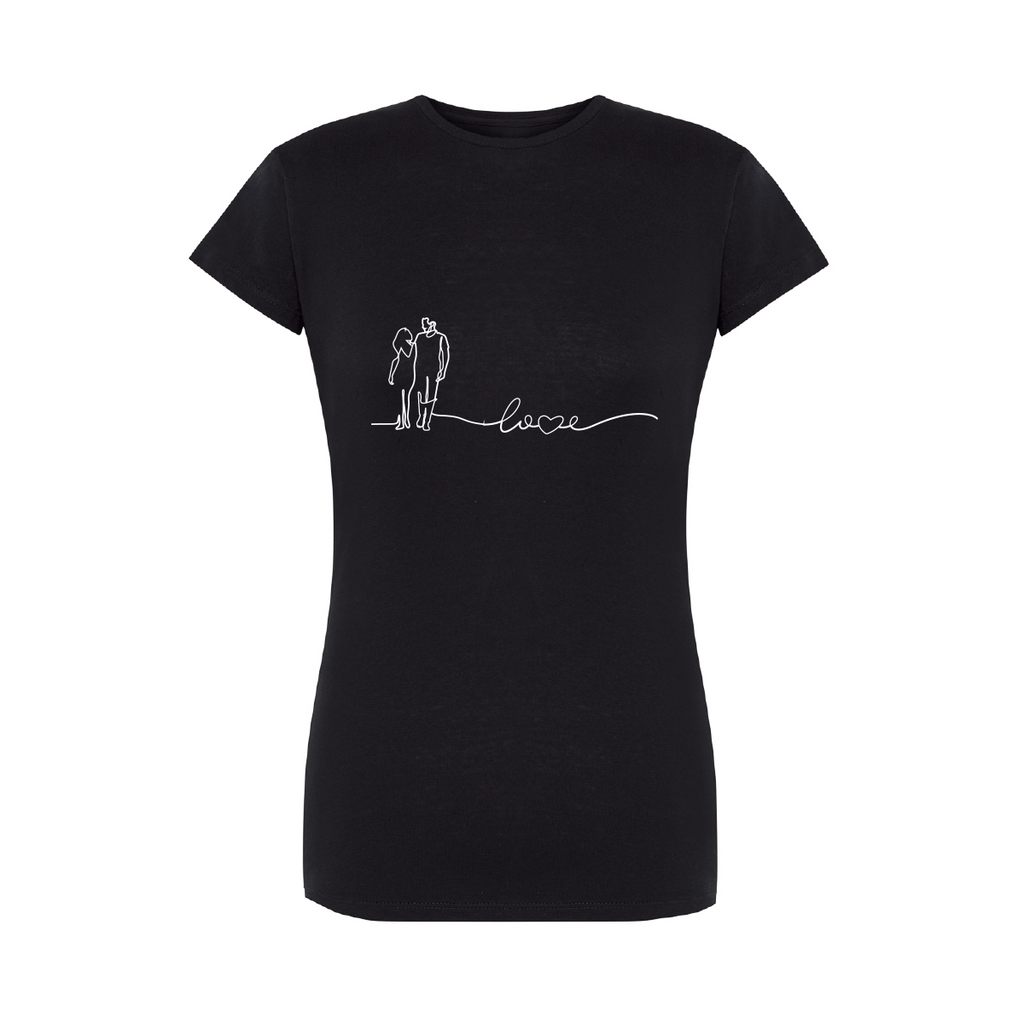  maglietta donna amore di coppia colore nero teelab