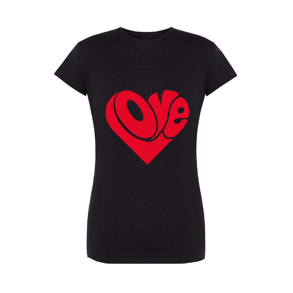 maglietta donna amore colore nero teelab