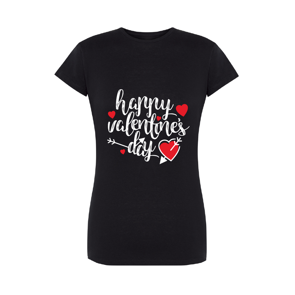maglietta donna felice san valentino colore nero teelab