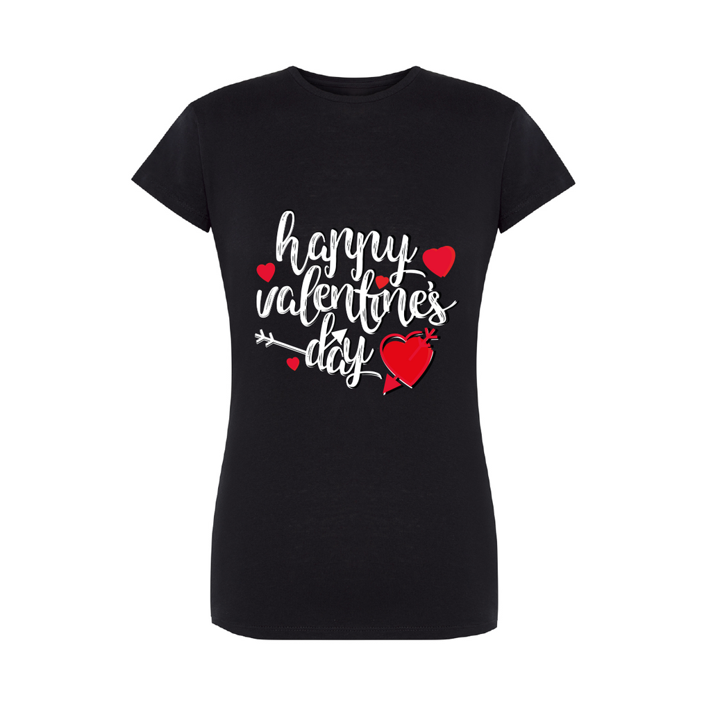 felpa donna felice san valentino colore nero teelab