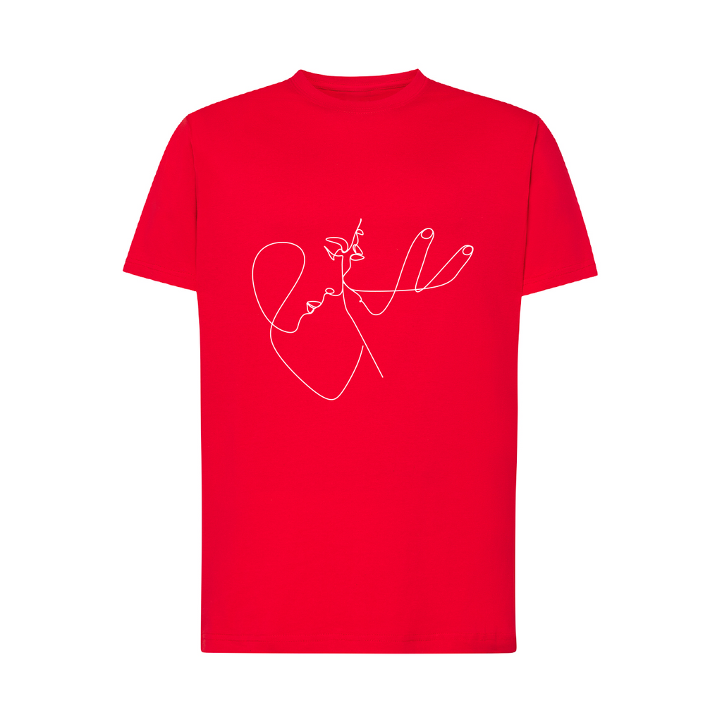 maglietta uomo amore di coppia colore rosso teelab