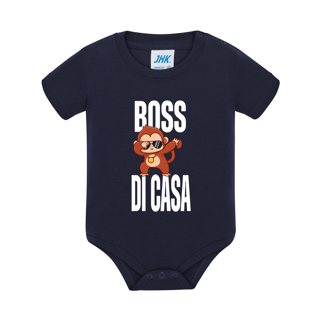 body neonato boss di casa colore navy teelab