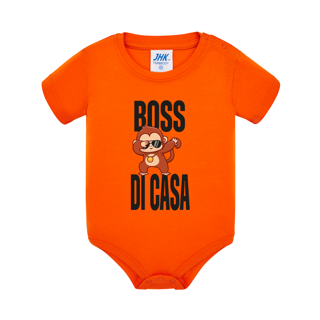 body neonato boss di casa colore orange teelab