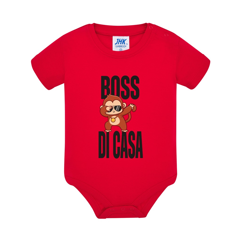 body neonato boss di casa colore red teelab