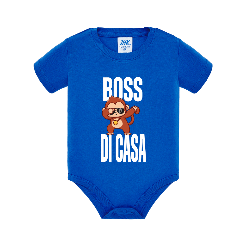 body neonato boss di casa colore royal blue teelab
