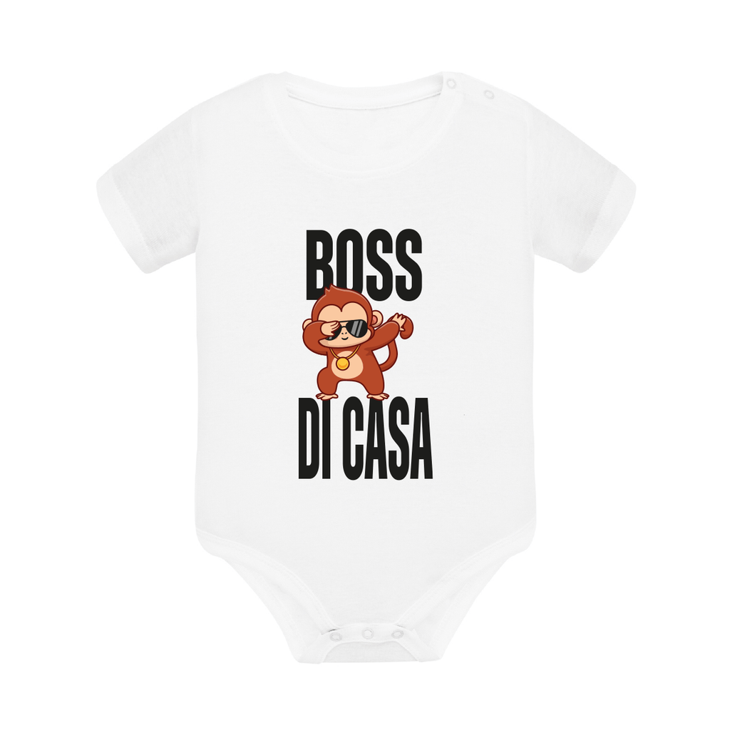 body neonato boss di casa colore white teelab