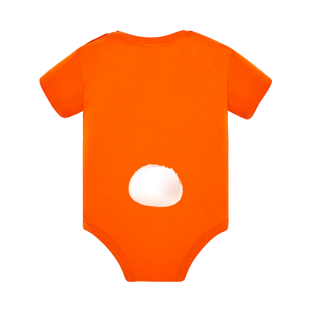body neonato bunny tail colore arancione teelab