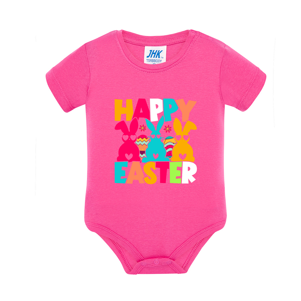 body neonato buona pasqua colore fucsia teelab
