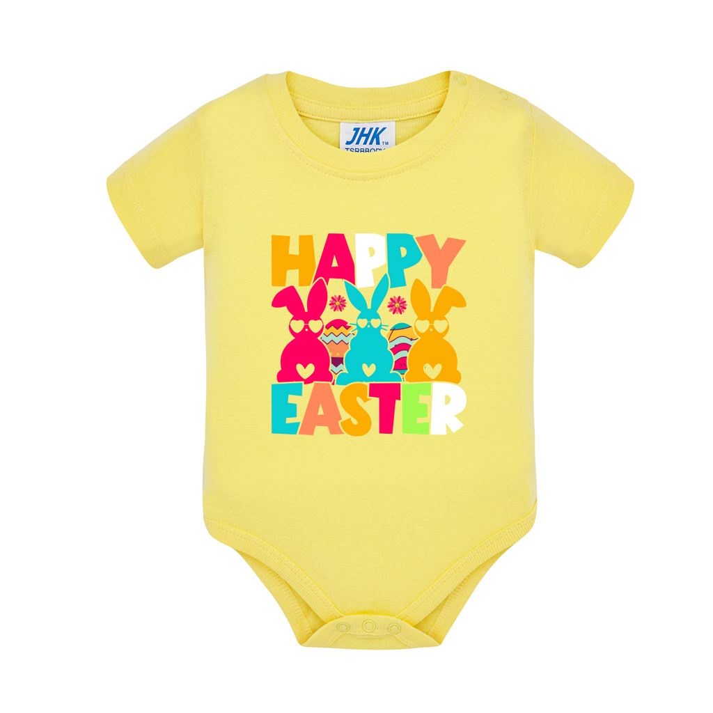 body neonato buona pasqua colore giallo teelab
