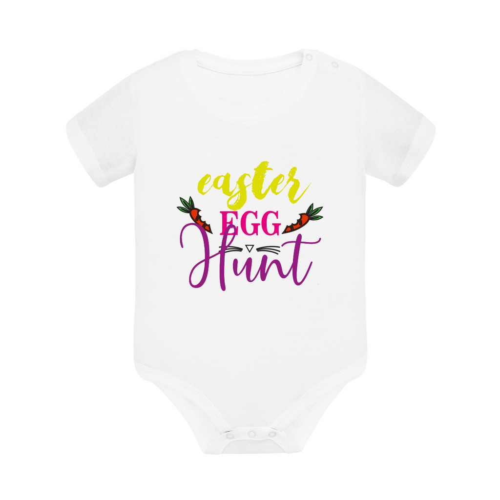 body neonato caccia all'uovo colore bianco teelab
