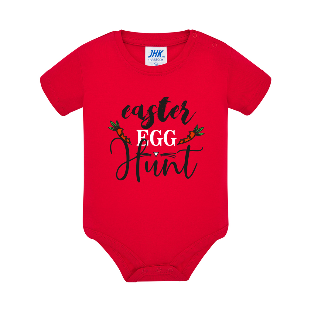 body neonato caccia all'uovo colore rosso teelab