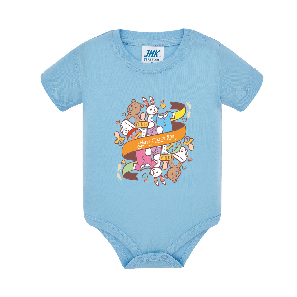 body neonato easter day colore celeste teelab