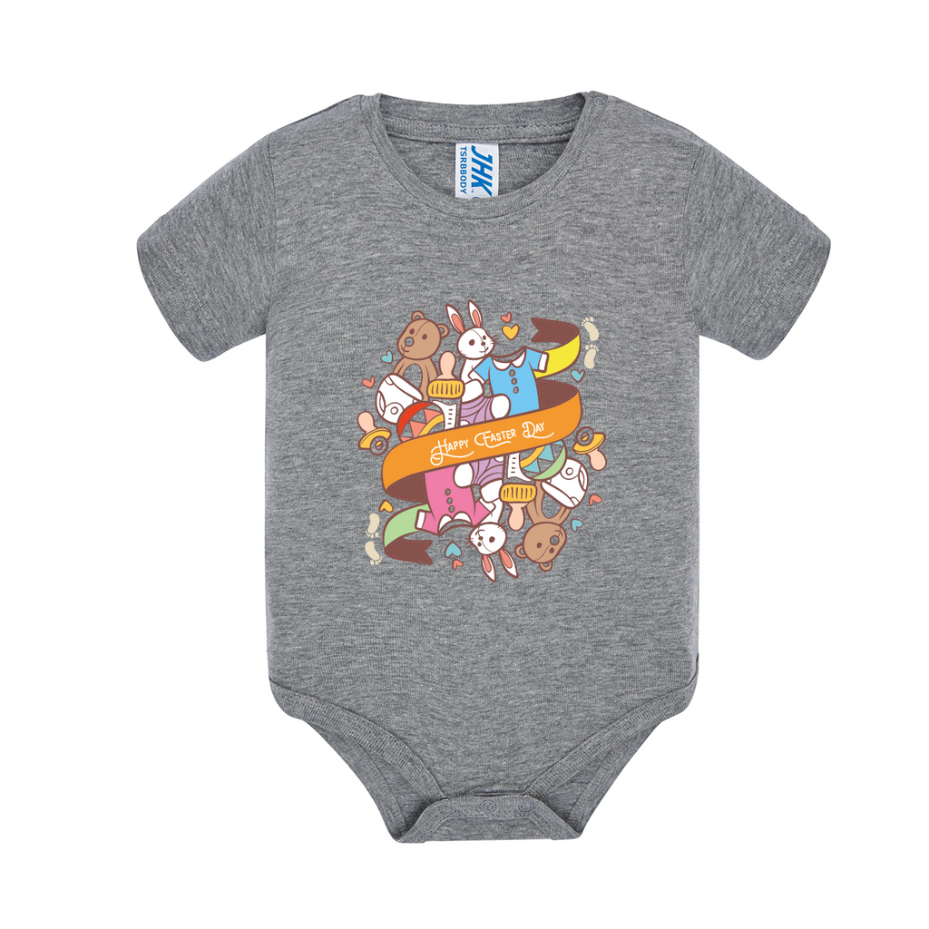 body neonato easter day colore grigio teelab