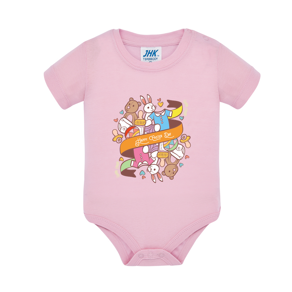 body neonato easter day colore rosa teelab