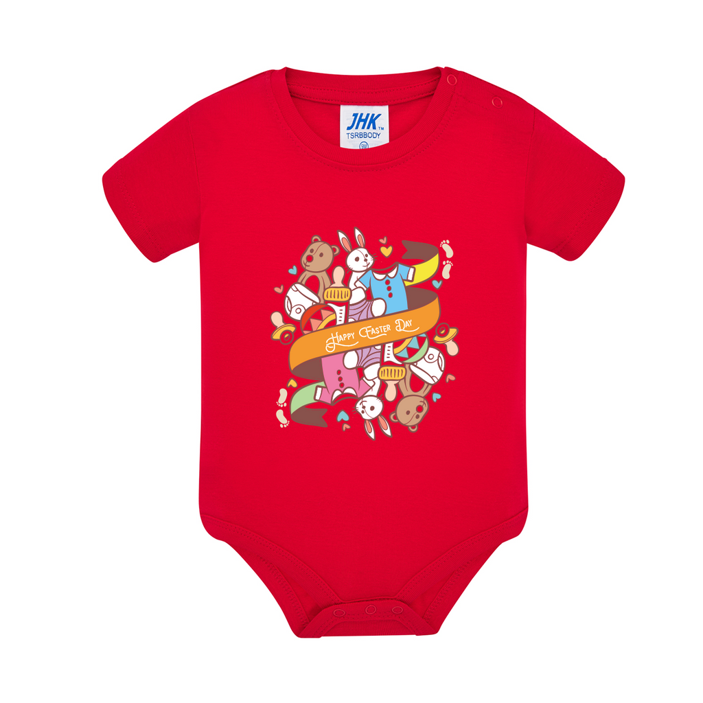 body neonato easter day colore rosso teelab