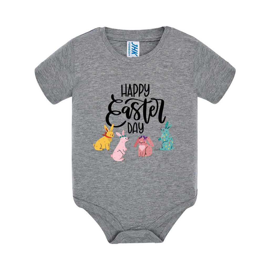 body neonato easter joy colore grigio teelab