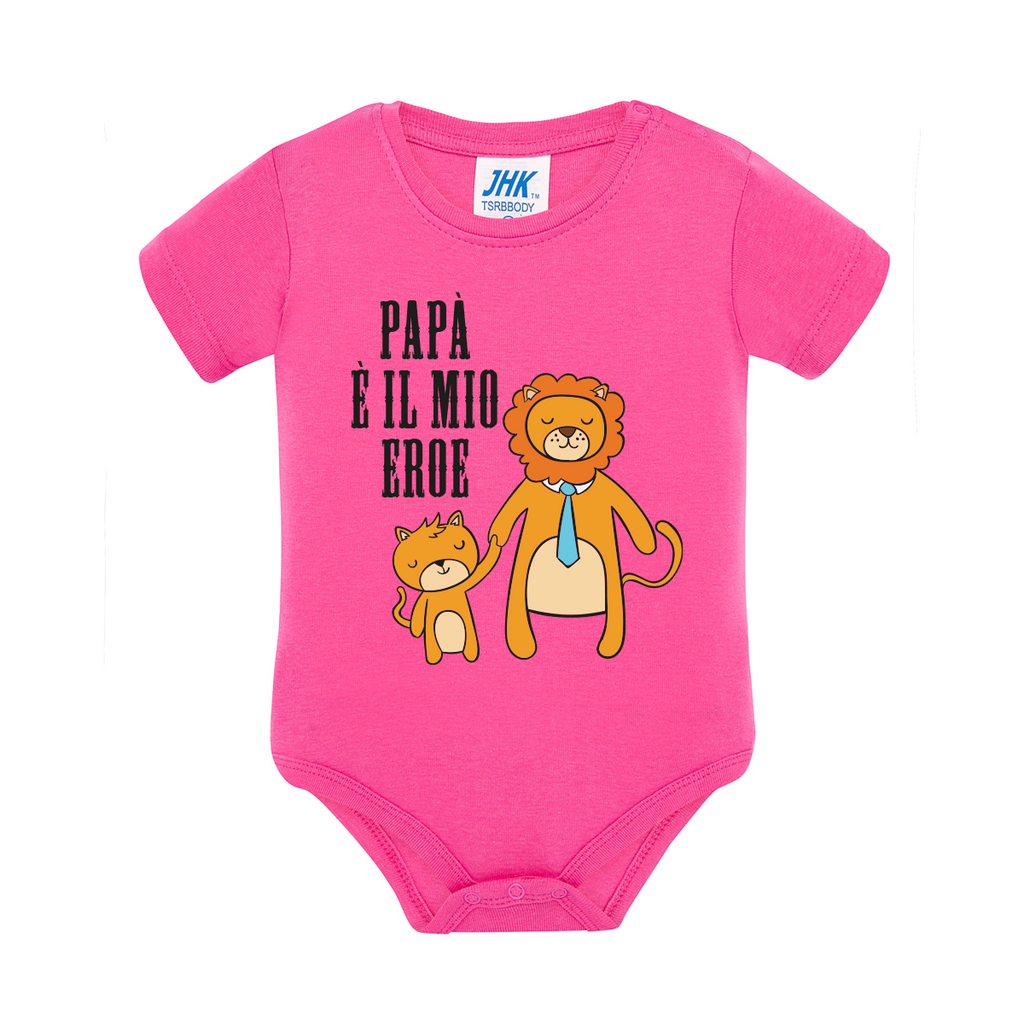 body neonato eroe colore fucsia teelab