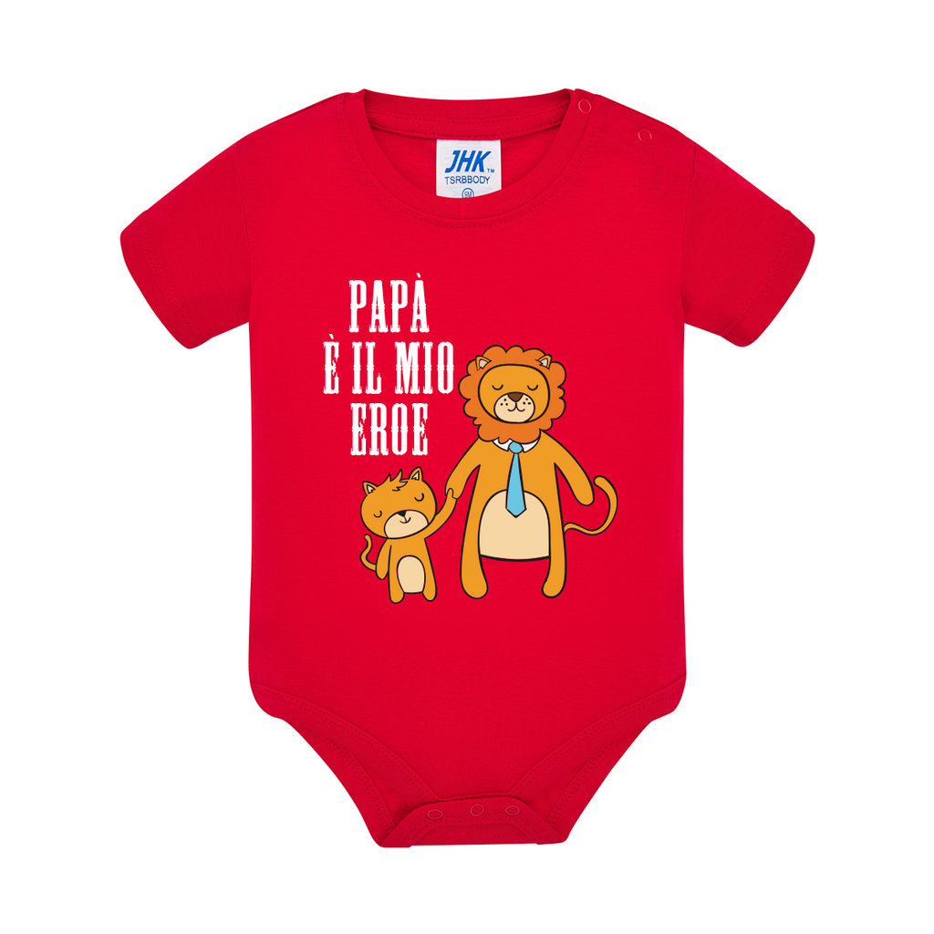 body neonato eroe colore red teelab