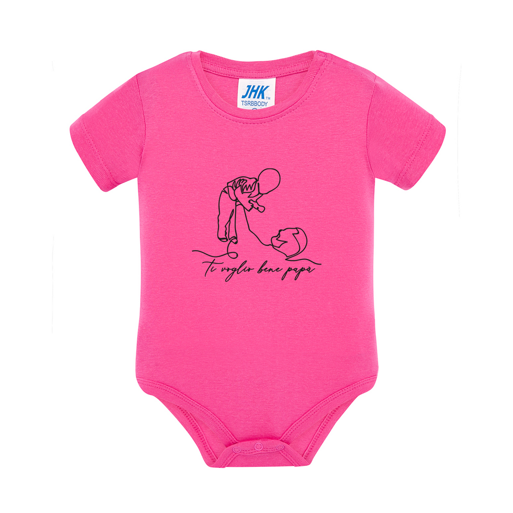 body neonato legame papà figlio colore fucsia teelab