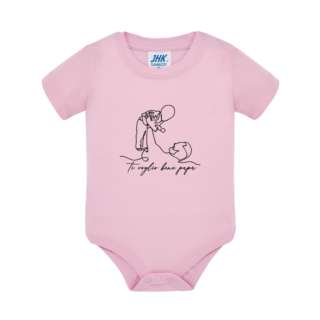 body neonato legame papà figlio colore pink teelab