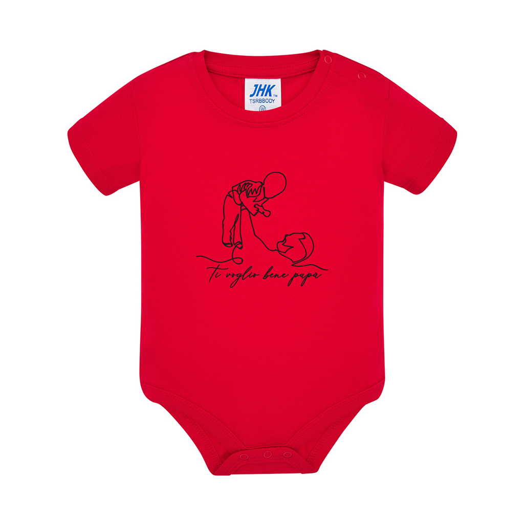 body neonato legame papà figlio colore red teelab