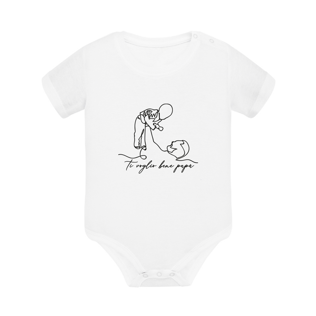 body neonato legame papà figlio colore white teelab
