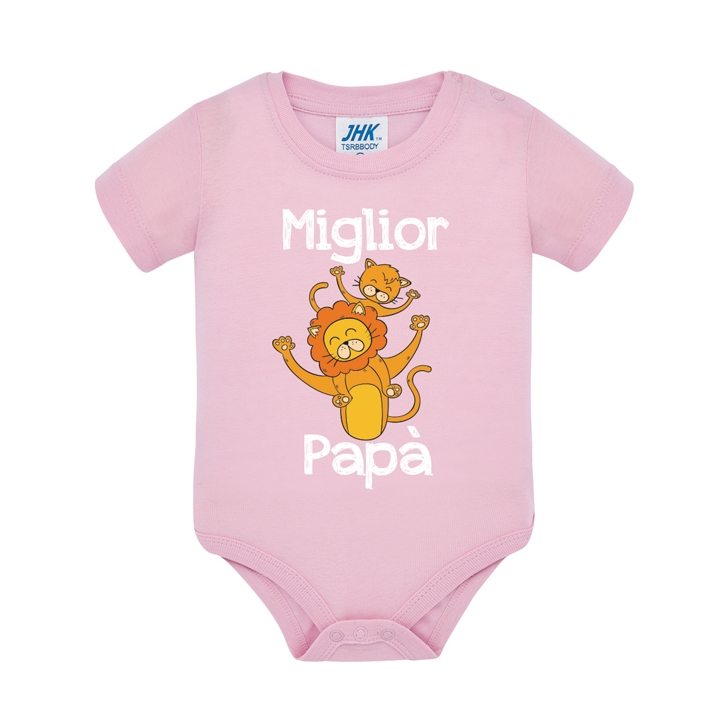 body neonato leone colore rosa teelab