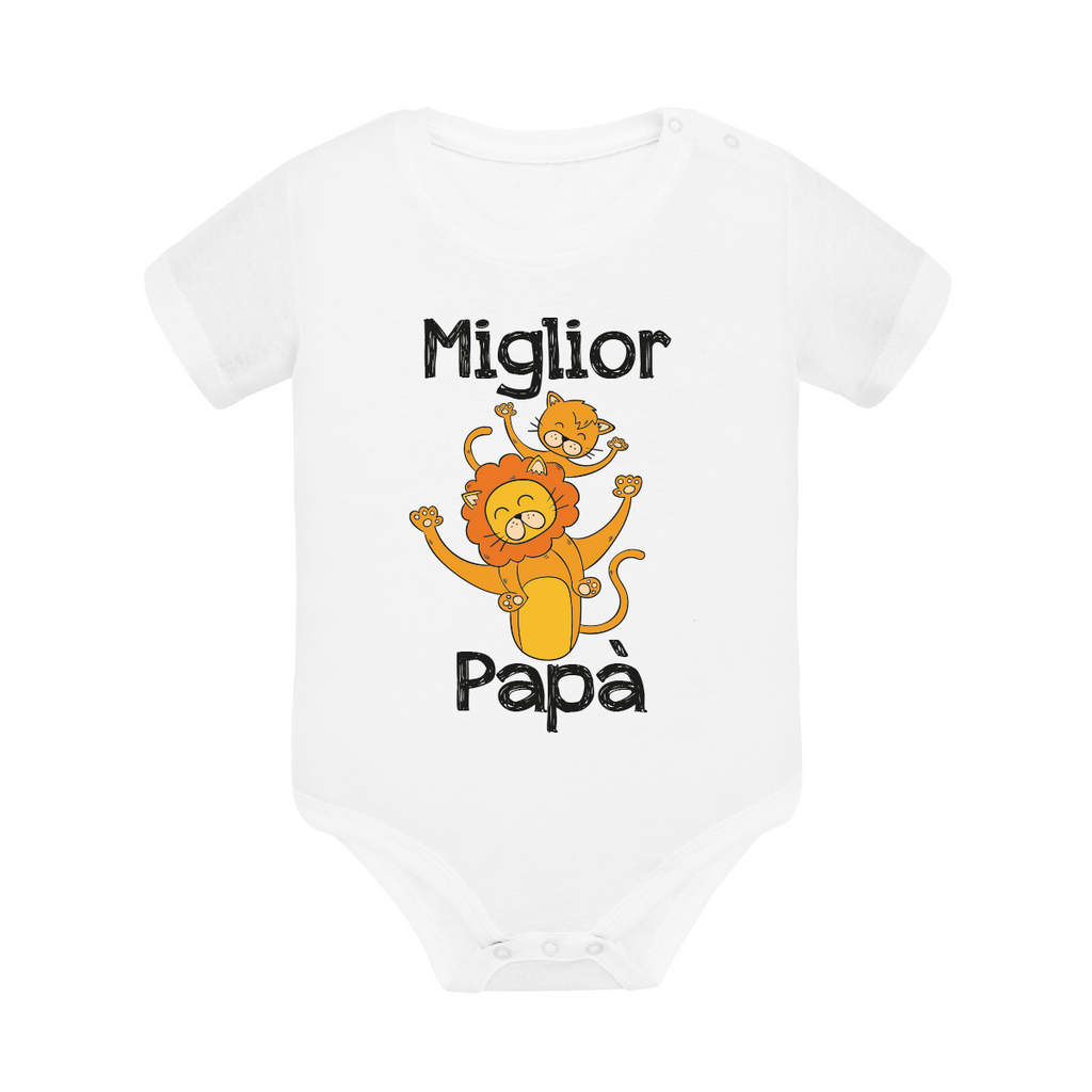 body neonato leone colore white teelab