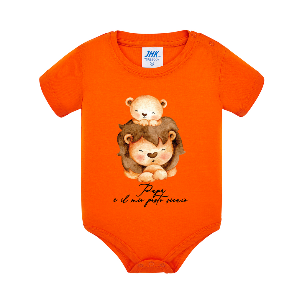 body neonato leoni colore orange teelab
