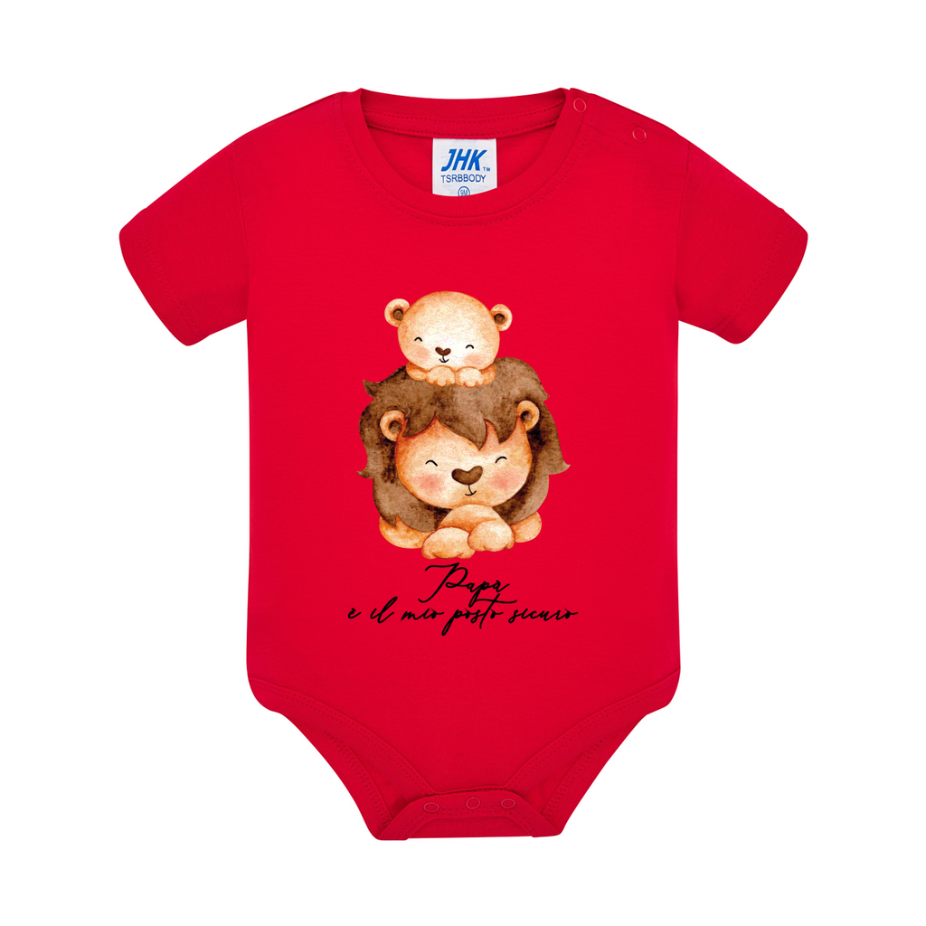body neonato leoni colore red teelab