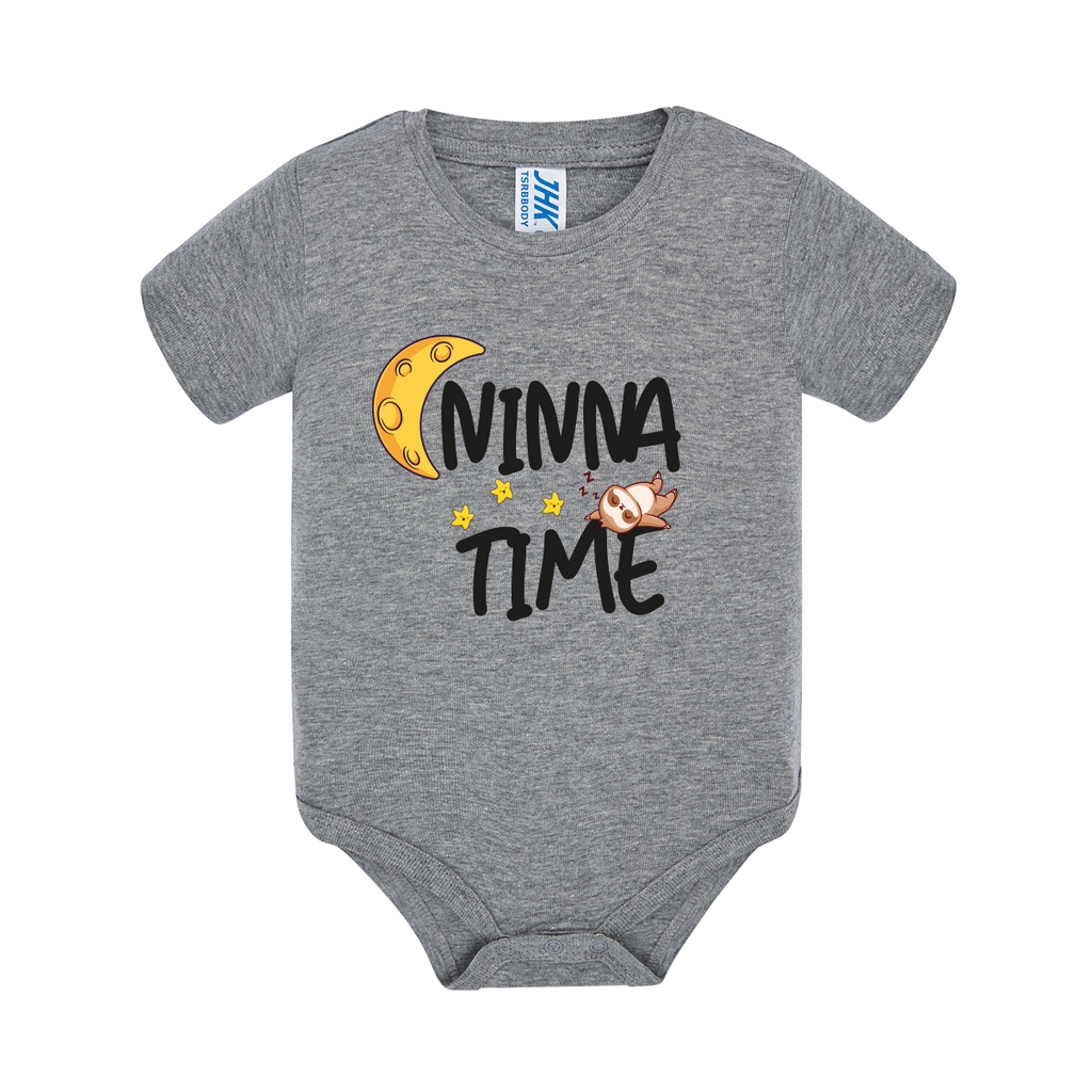body neonato ninna time colore grey teelab