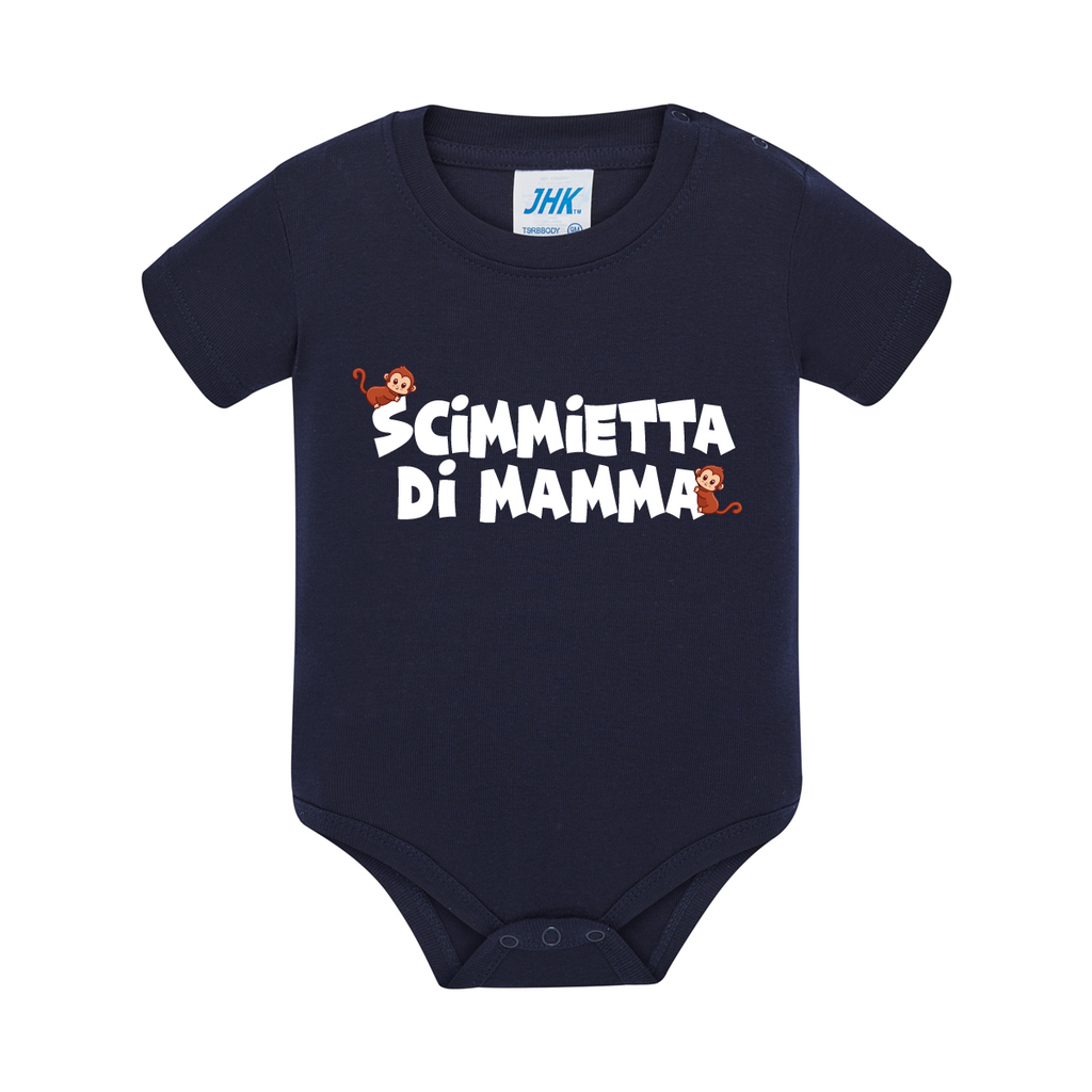 body neonato scimmietta di mamma colore navy teelab