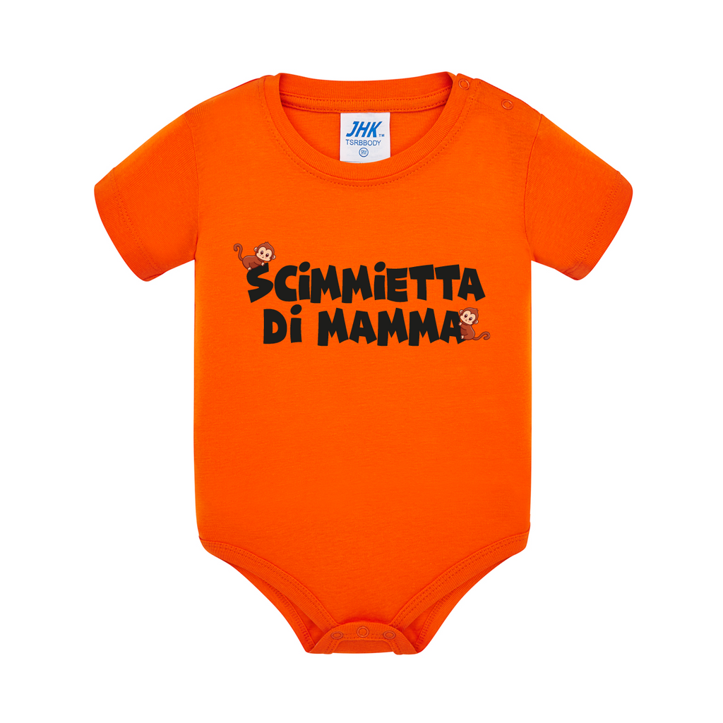 body neonato scimmietta di mamma colore orange teelab