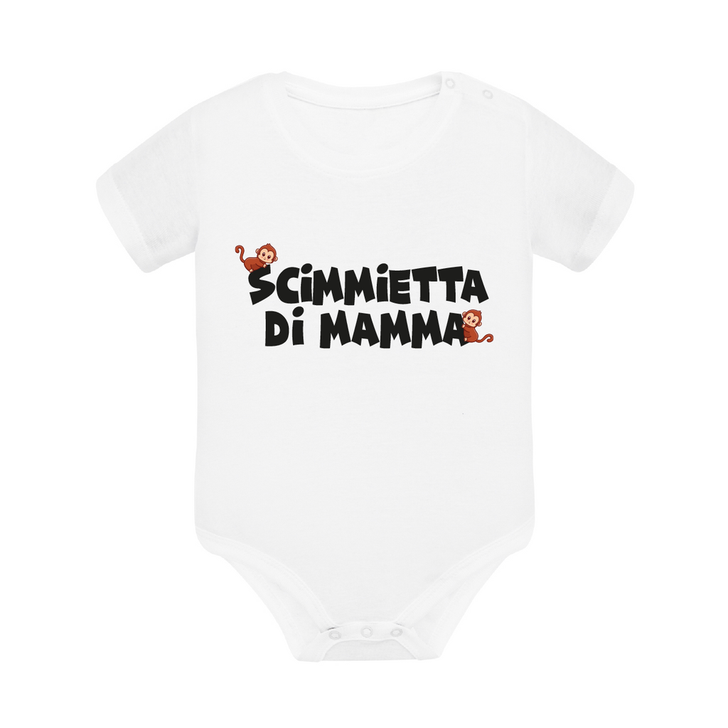 body neonato scimmietta di mamma colore white teelab