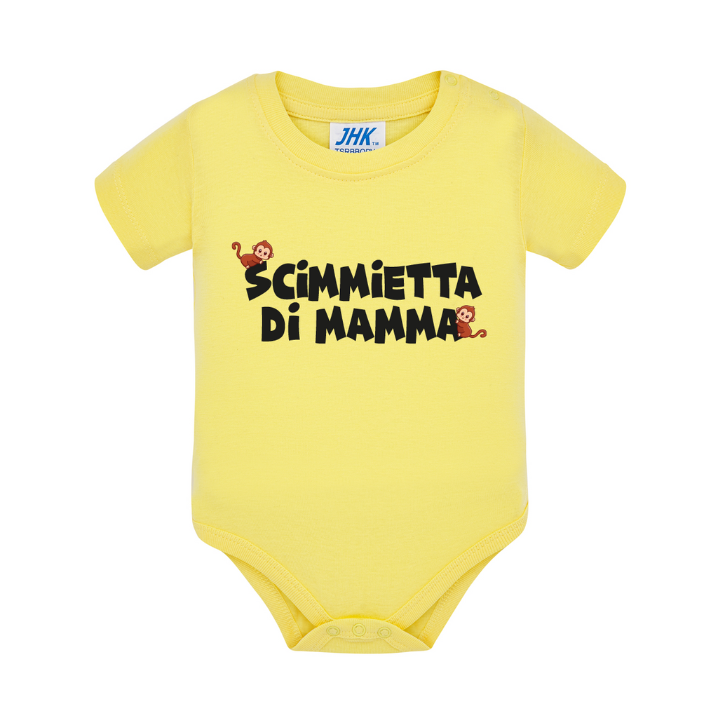 body neonato scimmietta di mamma colore yellow teelab