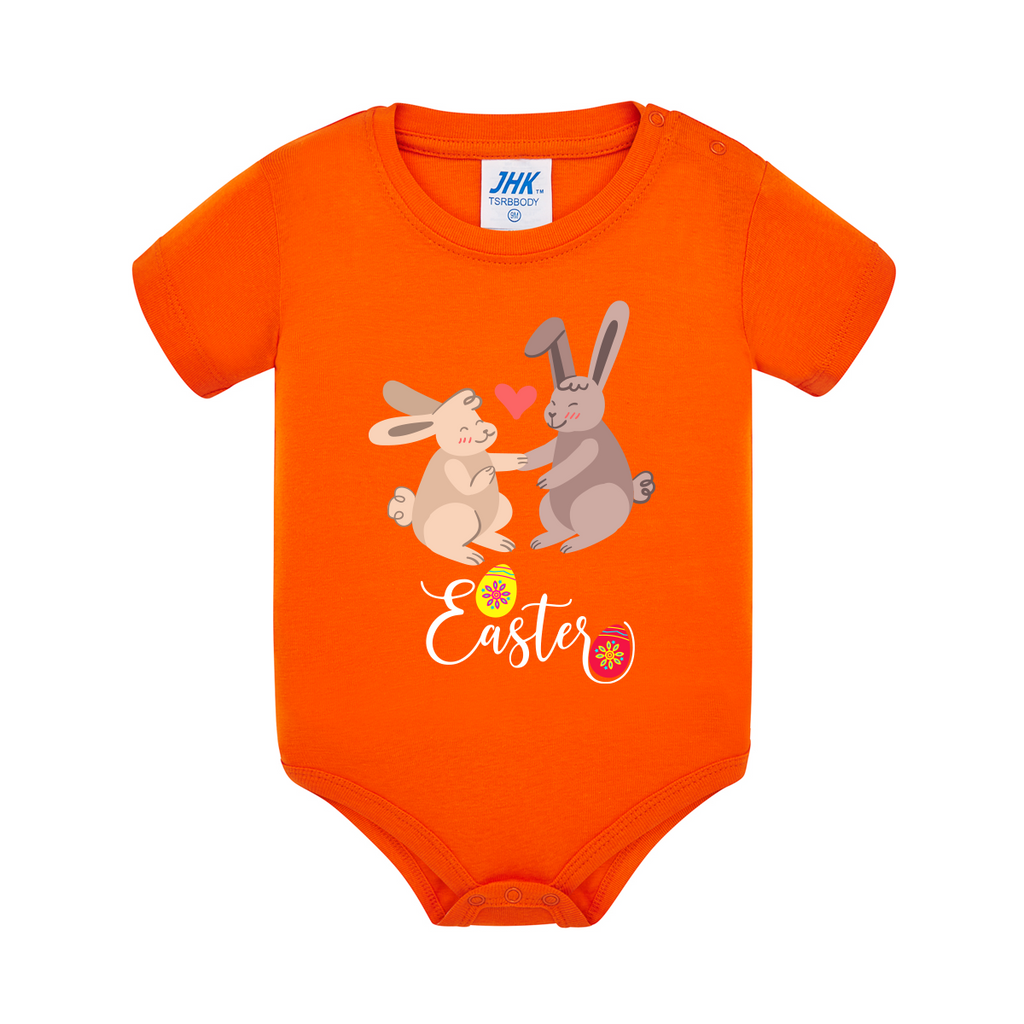 body neonato uova pasquali colore arancione teelab