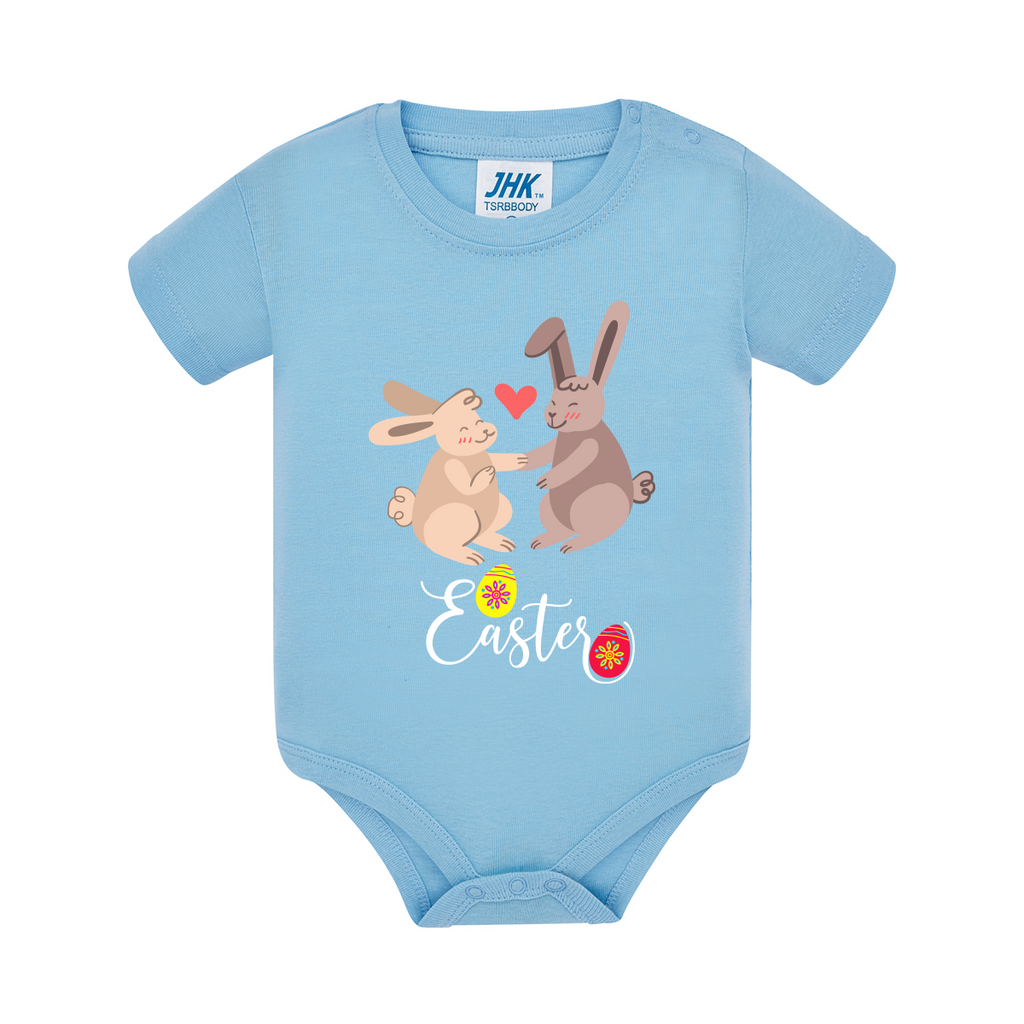 body neonato uova pasquali colore celeste teelab