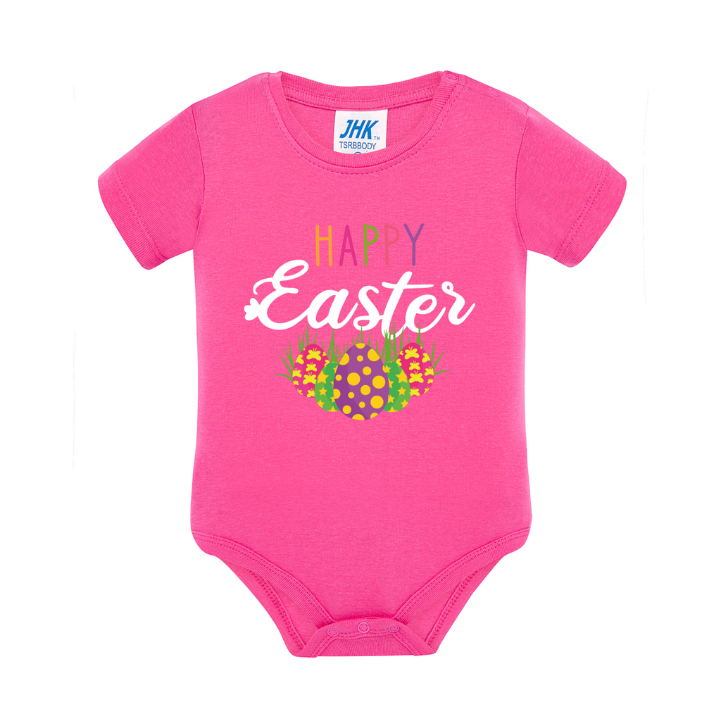 body neonato uova pasquali colore fucsia teelab