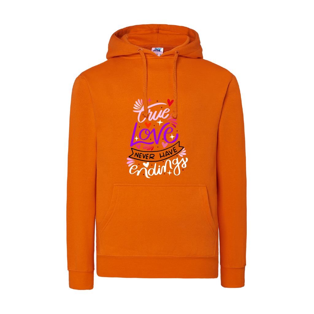 felpa donna amore arancione teelab