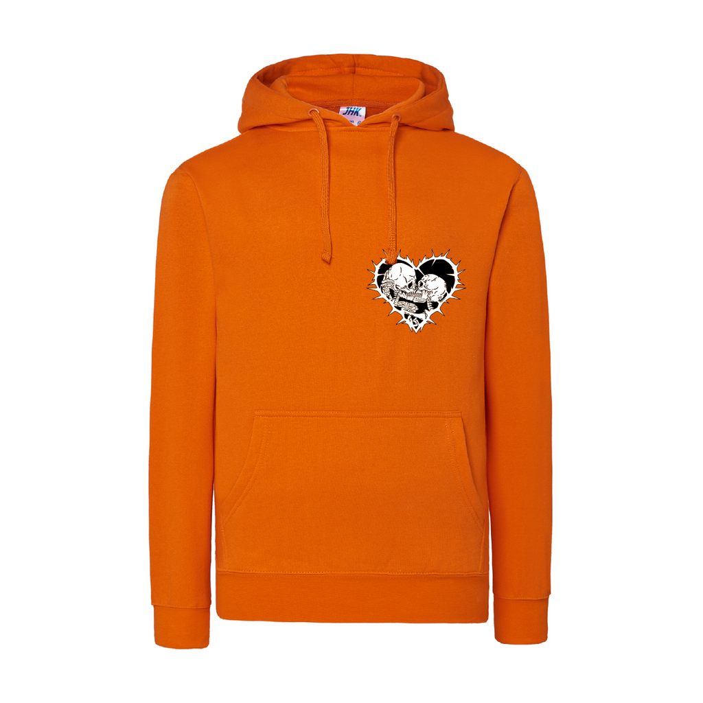 felpa donna cuore colore arancione teelab