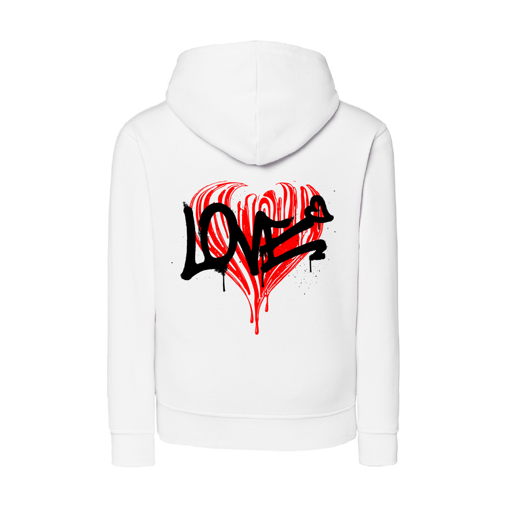 felpa donna cuore love colore bianco teelab