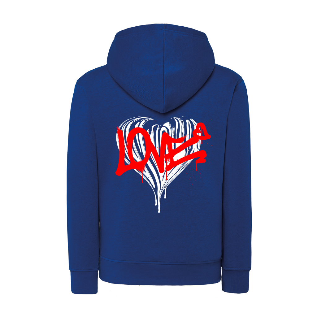 felpa donna cuore love colore blu teelab