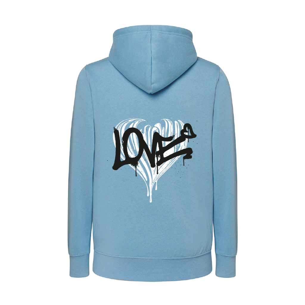 felpa donna cuore love colore celeste teelab