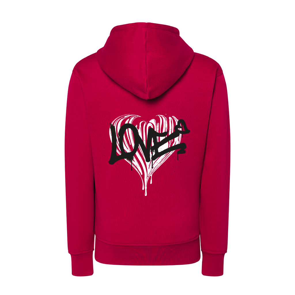 felpa donna cuore colore love fucsia teelab