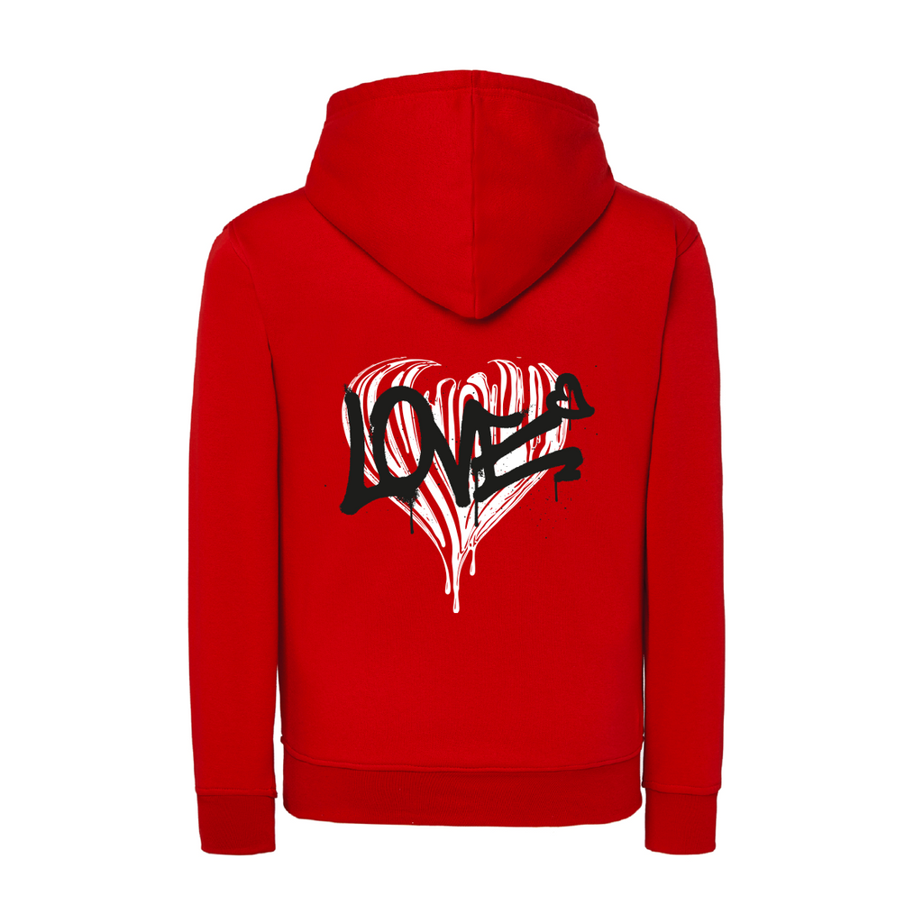 felpa donna cuore love colore rosso teelab