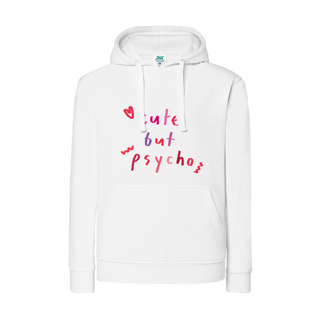 felpa donna cute but psyco colore bianco teelab