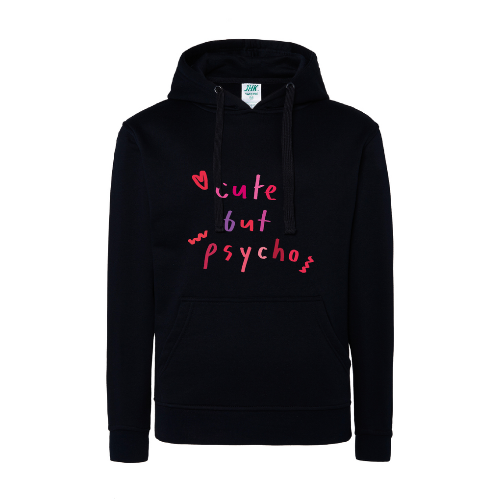 felpa donna cute but psyco colore nero