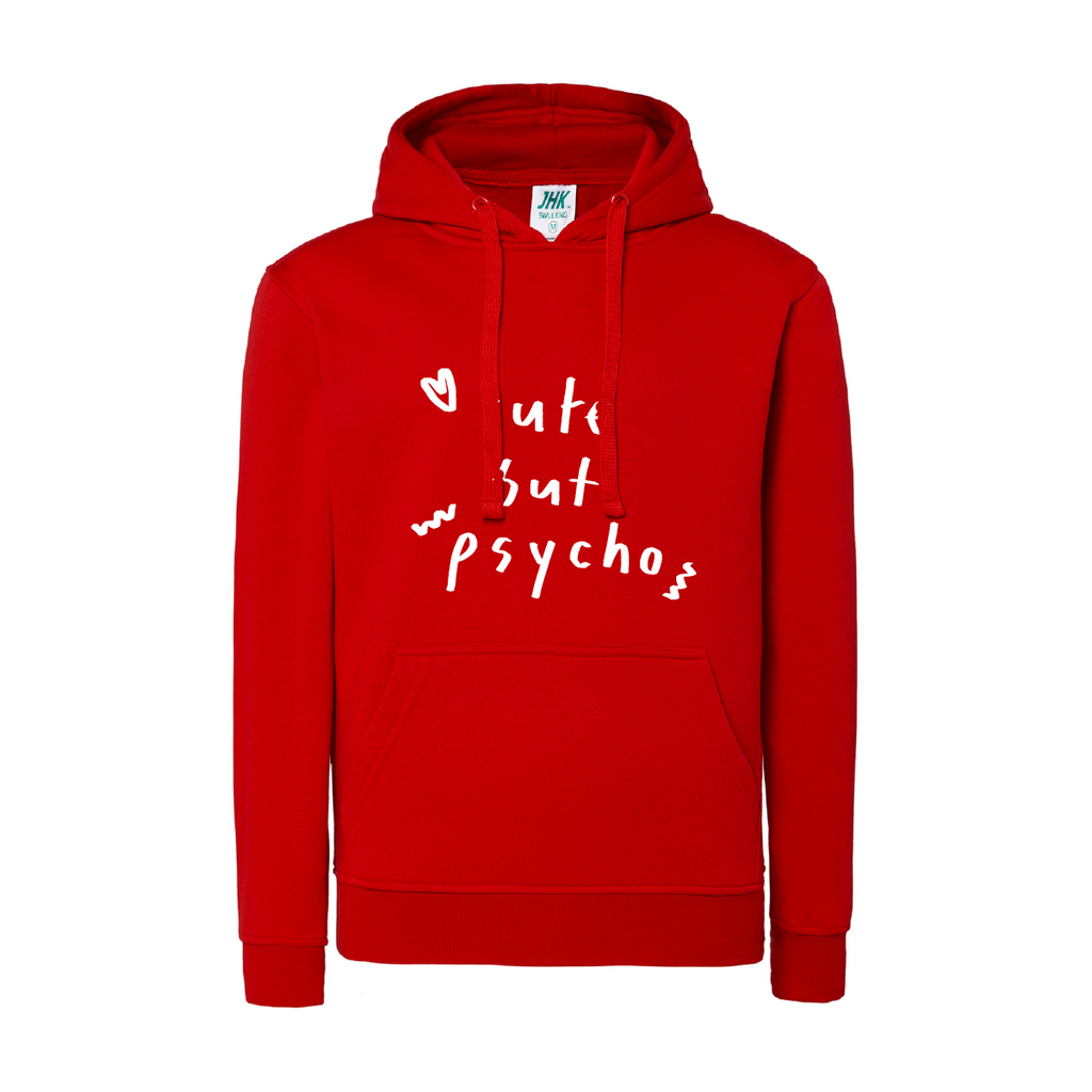 felpa donna cute but psyco colore rosso teelab